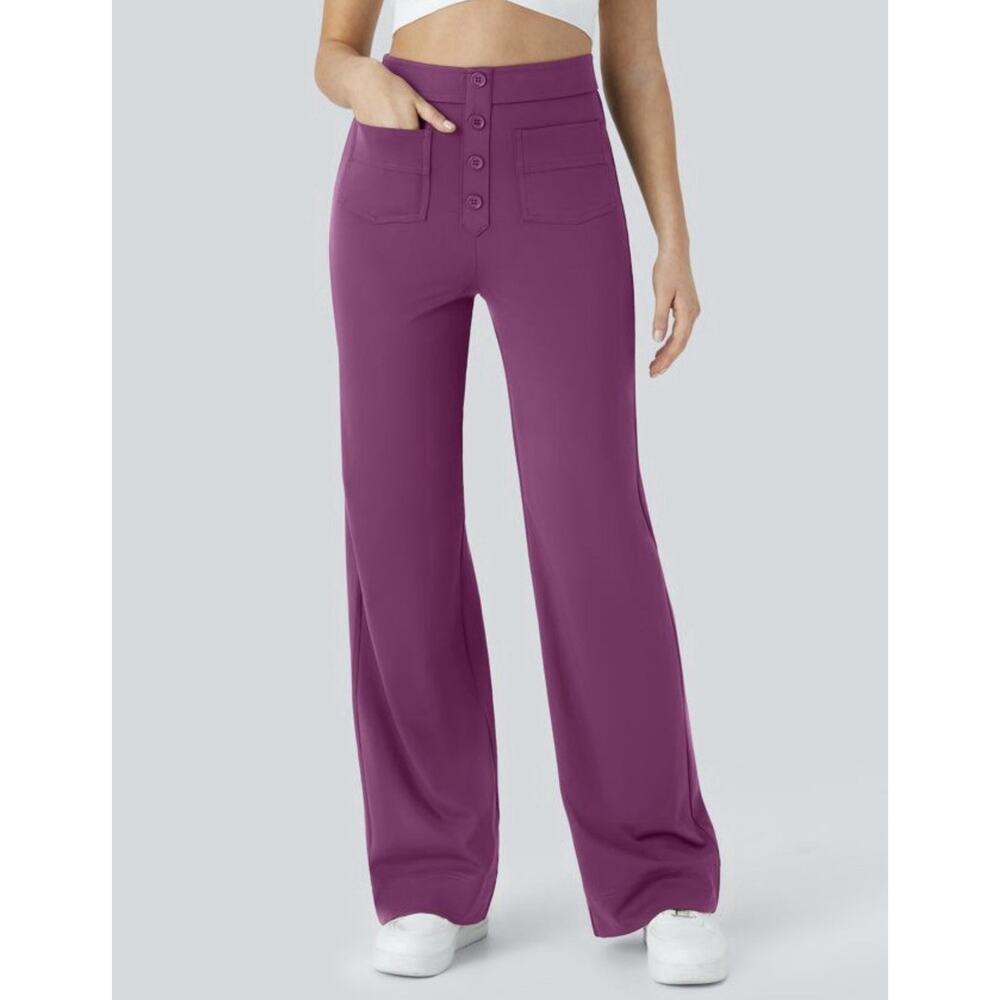 Halara DayStretch High Waisted Pockets Straight Leg Casual Pants med-regular - Picture 5 of 8